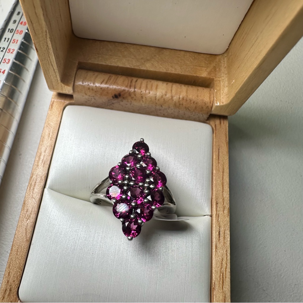 Dazzling Silver And Purple Gemstone Ring